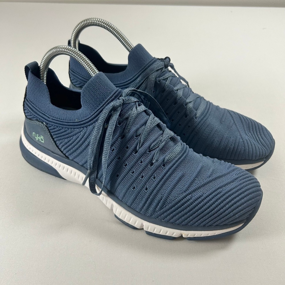 Ryka Romia Walking Shoes Women 9 Blue Knit RE-ZORB Lite Athletic Sneakers